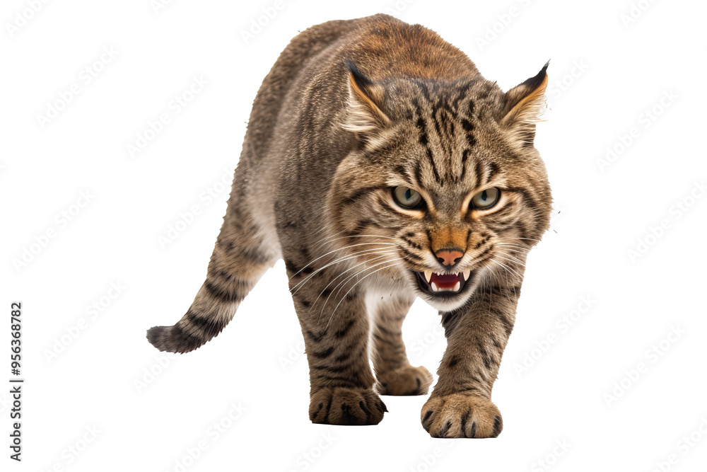 Wall mural realistic high-resolution tabby cat isolated on transparent background for creative design projects 