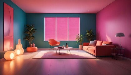 Photo interior modern design room 3d illustration