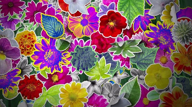 Flowers Stickers Background