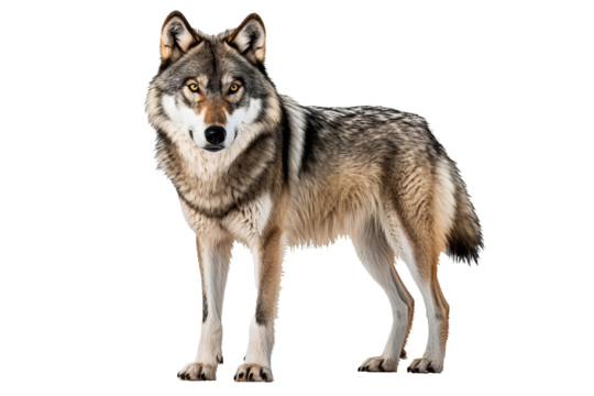 Fierce red wolf isolated on transparent background for wildlife illustrations, nature-themed designs, and animal graphics featuring majestic canine predators in high-quality PNG format