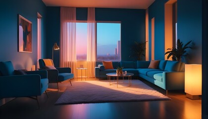Photo interior modern design room 3d illustration