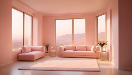 Fototapeta premium Photo interior modern design room 3d illustration