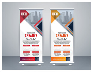 Corporate Roll Up Banner template design. Modern roll up vector layout design. Vector.