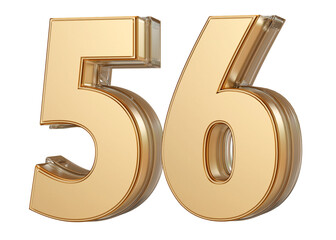 Gold 3D Number 56