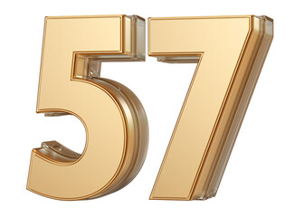 Gold 3D Number 57