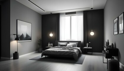 Photo interior modern design room 3d illustration