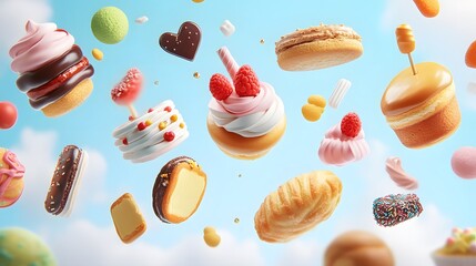 Sweet Treats Flying in the Sky.