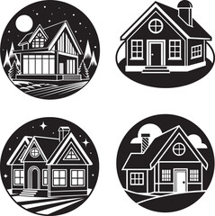 Modern Style house isolated on white background Vector illustration