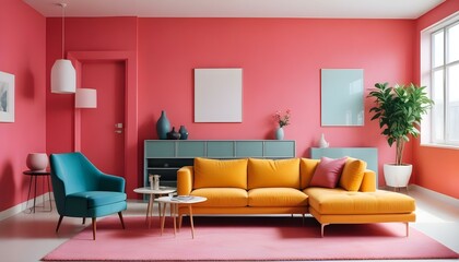 Photo interior modern design room 3d illustration