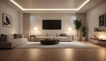 Fototapeta premium Photo interior modern design room 3d illustration