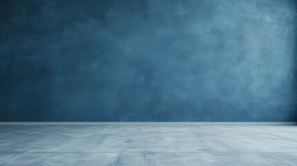 A serene blue wall and floor background ideal for various creative projects, showcasing a modern and minimalistic aesthetic.