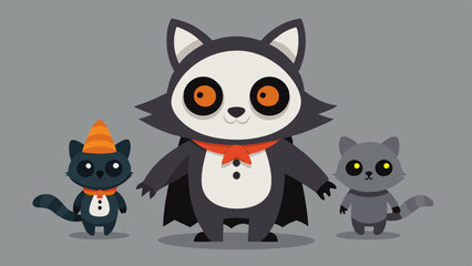Obraz premium Cute Spooky Animal Characters in Costumes