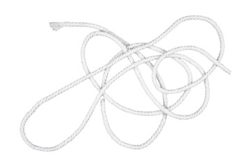 Tangled white rope isolated transparent