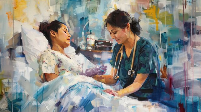 Nurse Checking on Patient.