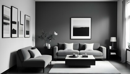 Photo interior modern design room 3d illustration