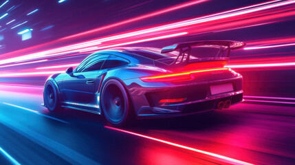 Sports Car Neon Lights.