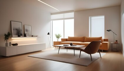 Fototapeta premium Photo interior modern design room 3d illustration