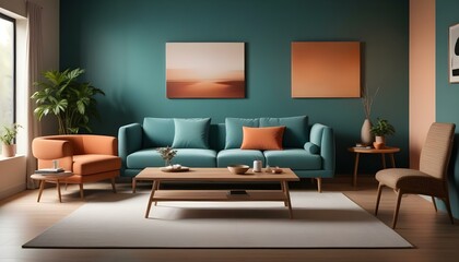 Obraz premium Photo interior modern design room 3d illustration