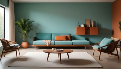 Photo interior modern design room 3d illustration