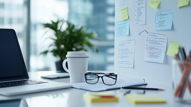 Business Plan Outline on a Whiteboard