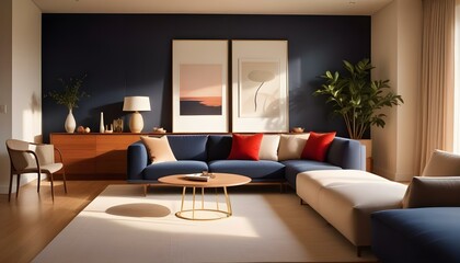 Photo interior modern design room 3d illustration