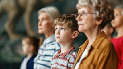 Obraz premium Family Exploring Museum s Cultural Treasures on an Educational and Enriching Outing