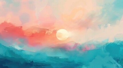 Abstract Sunset Landscape.