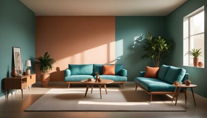 Photo interior modern design room 3d illustration