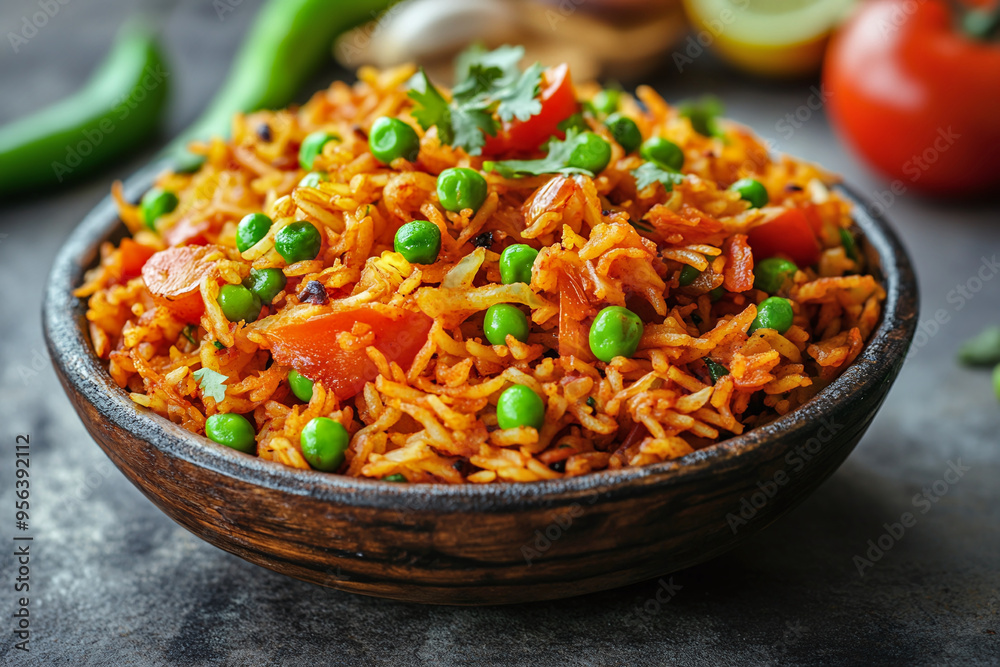 Wall mural Indian vegetable pulao.