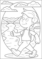trekking season coloring book page