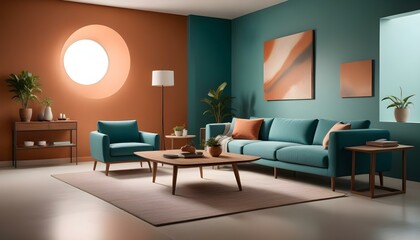 Photo interior modern design room 3d illustration