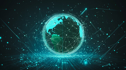 Obraz premium Abstract colorful business connection of lines from nodes It is connected to endless nodes and represents the innovation of communication cyber security in the network with black background 