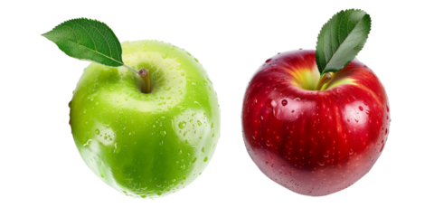 red and green apples, PNG 