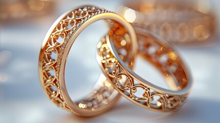 Intricate Gold Wedding Bands.