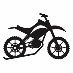 Fototapeta premium Snow bike Black silhouette