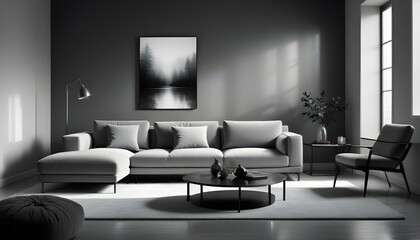 Photo interior modern design room 3d illustration