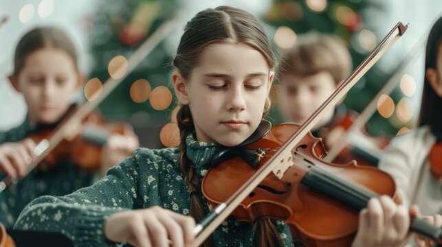 Heartwarming Family Moment as They Harmoniously Play Various Musical Instruments Together Creating a Joyful and Intimate Musical Experience