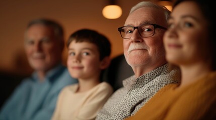 Obraz premium A family gathered together in their cozy living room sharing stories and traditions creating cherished memories during a warm and intimate storytelling night at home