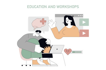 male vulnerability. Flat Vector Illustration