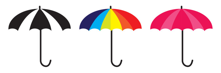 Beach umbrella line and solid icon, summer concept, parasol sign on white background, sun umbrella icon in outline style for mobile concept and web design © ISHWARAN