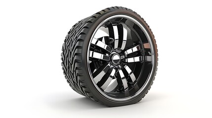 Obraz premium Car wheel on a white background