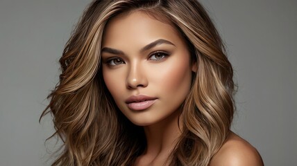 Fototapeta premium Hair Salon Female Model with Long Hair