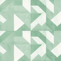 Mint green and soft white in a minimalist geometric pattern, clean and modern. 