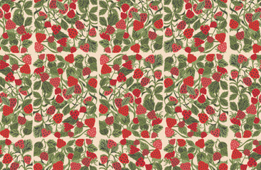 Abstract fruits composition - seamless pattern. Retro groovy strawberries design. Modern trendy matisse style design for prints.