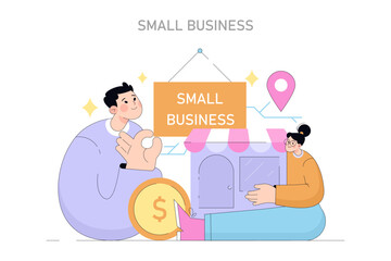 small business. Flat Vector Illustration