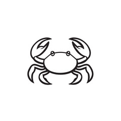 Fototapeta premium Crab in cartoon, doodle style . Image for t-shirt, web, mobile apps and ui. Isolated 2d vector illustration in logo, icon, sketch style, Eps 10, black and white. AI Generative