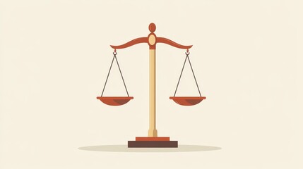 Elegant Illustration of a Balanced Scale Symbolizing Justice and Fairness on a Neutral Background