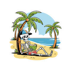 Summer tshirt design on white background