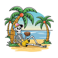 Summer tshirt design on white background