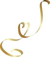 Heart shape golden ribbons, love, valentine, celebration